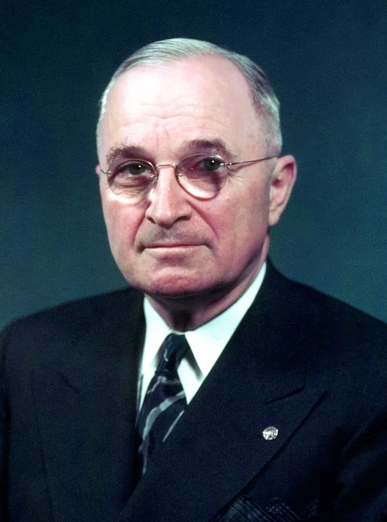 President Harry S. Truman's official white house portrait