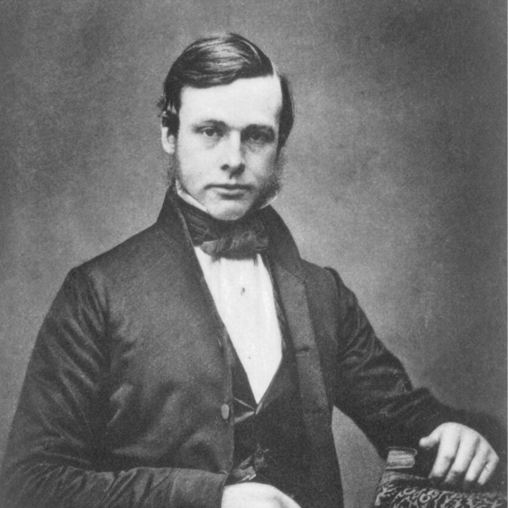 A photograph of a young Dr. Lister c. 1855