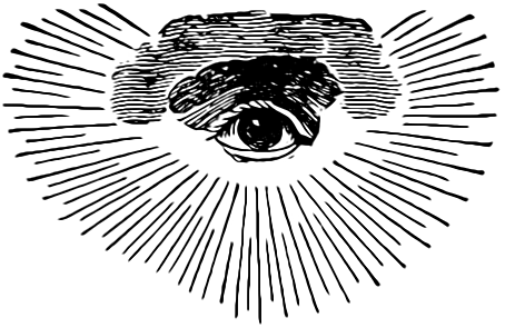 An early representation of the Masonic Eye surrounded by clouds and rays of light