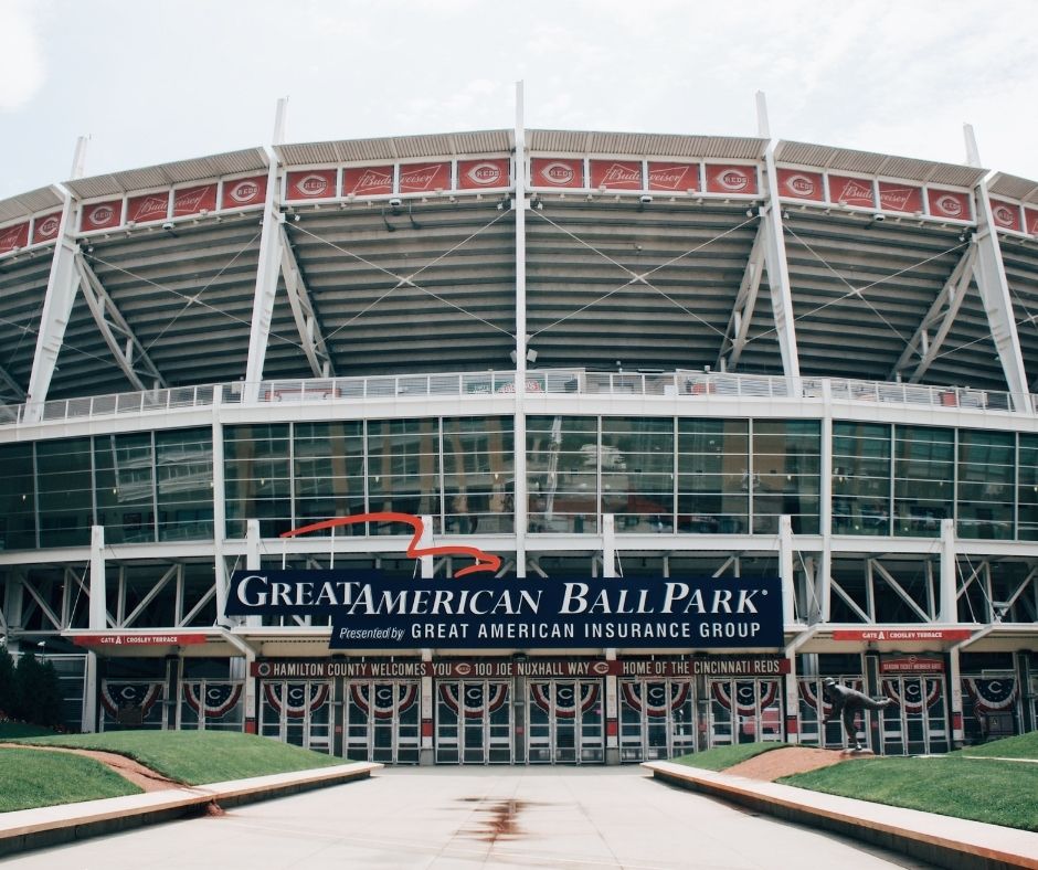 Standing outside The Great American Ball Park, Cincinnati, OH, Baseball Stadium