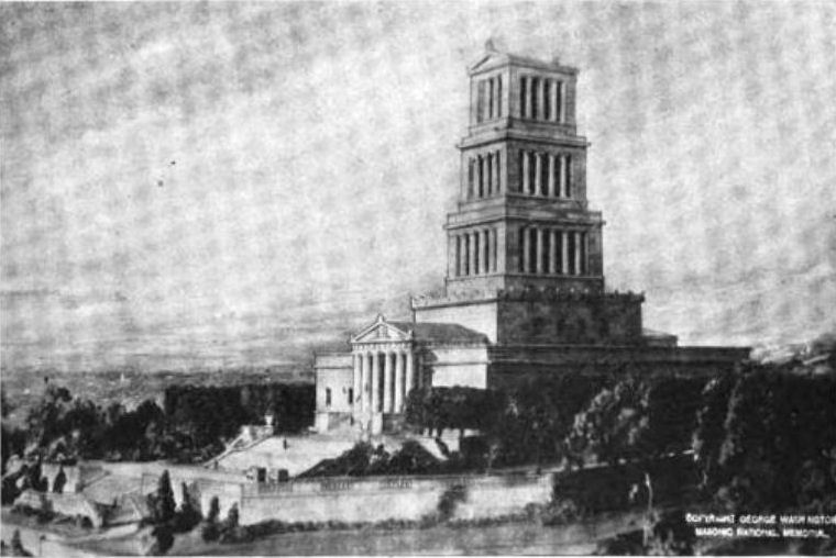 A model of the George Washington Masonic National Memorial from 1922.