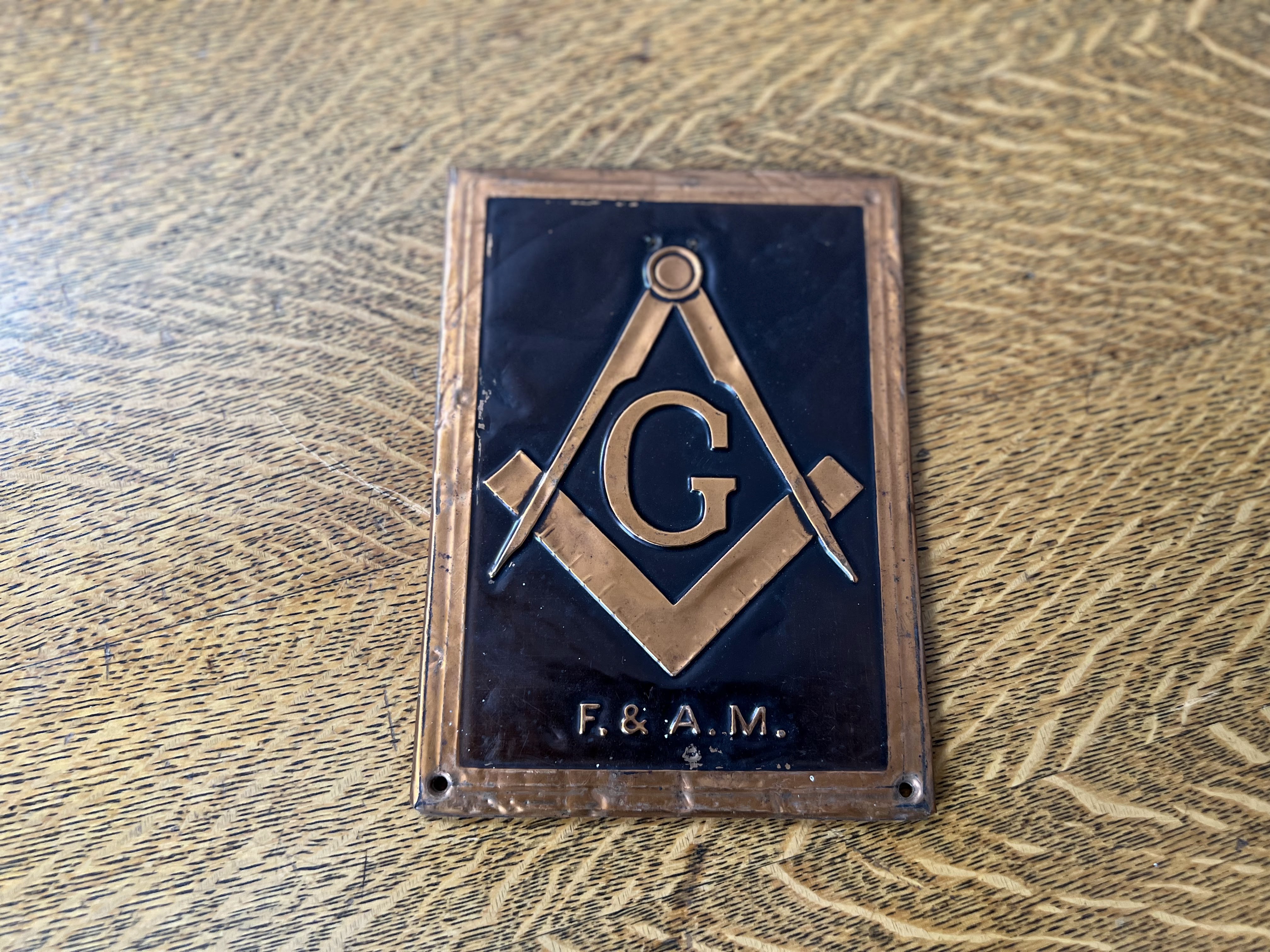Square and compass plaque for Free & Accepted Ohio Masons