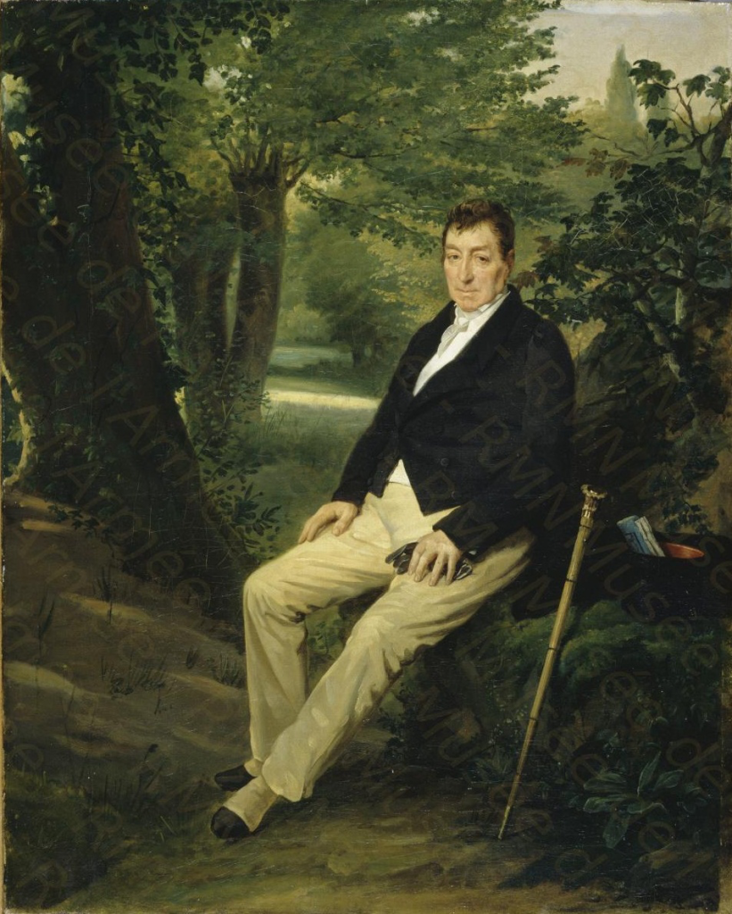 Portrait of Lafayette as an old man in the park