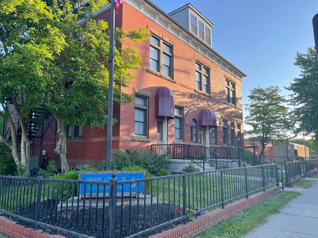 An image of the Hiram Lodge #18 building