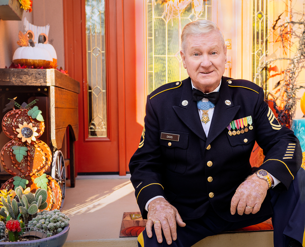 Sammy Lee Davis in military uniform later in life, a Medal of Honor recipient and Freemason.