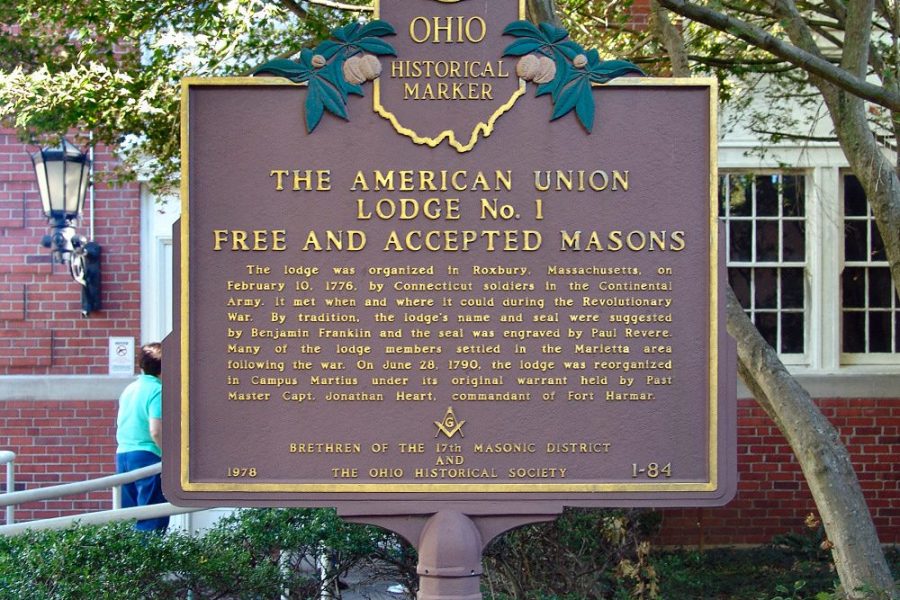 Entrance sign for the American Union Lodge No. 1.