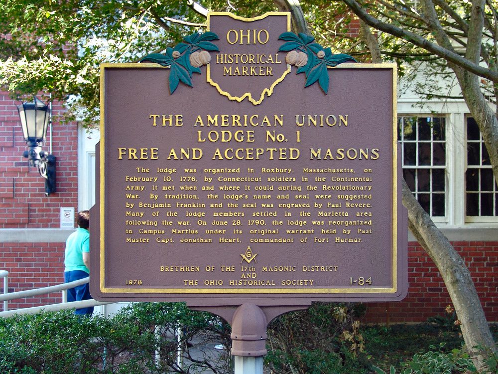 Entrance sign for the American Union Lodge No. 1.