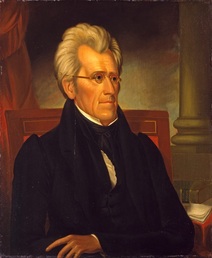 Portrait of Andrew Jackson, seventh President of the United States and Freemason.