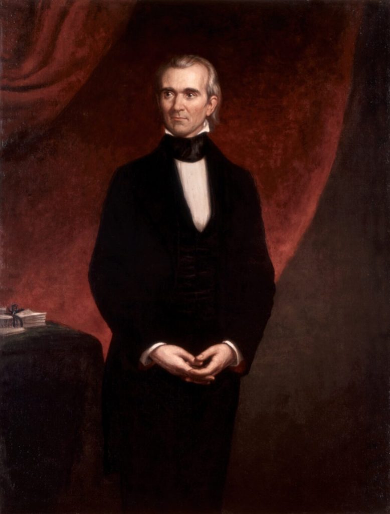 Portrait of James K. Polk, eleventh President of the United States and Freemason.
